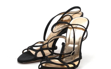Dolce & Gabbana A pair of black stilettos of satin with adjustable...
