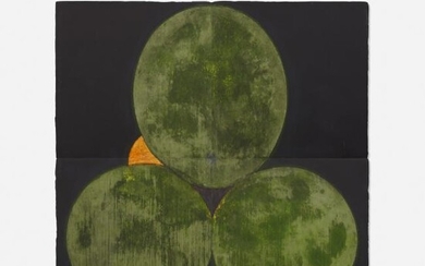 Donald Sultan, Three Old Limes and an Orange...