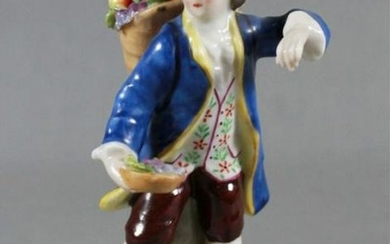 Dresden Figure Of Boy With Flowers