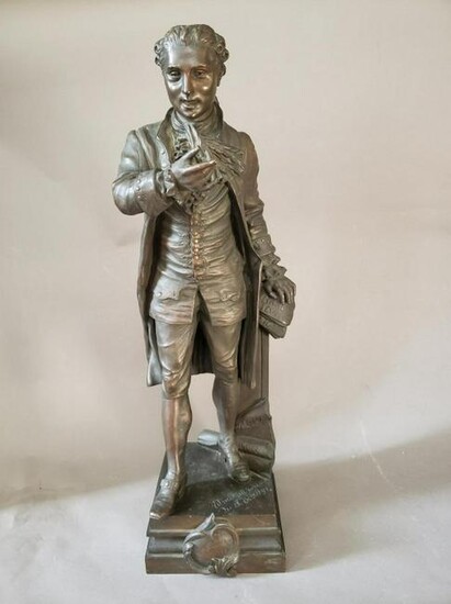 E. Rousseau " Bronze Sculpture "Beaumarchais
