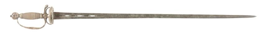 EARLY AMERICAN SILVER-HILTED SMALL SWORD WITH PIERCED