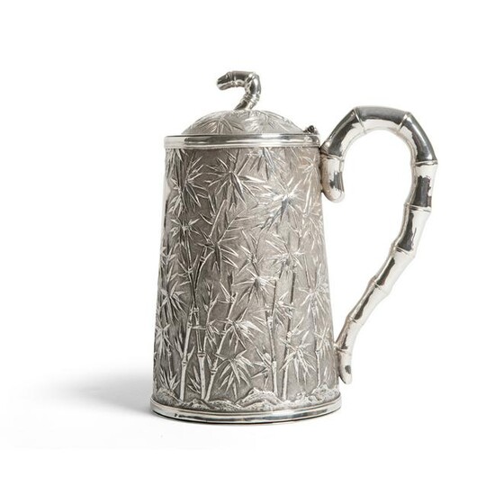 EXTREMELY RARE EXPORT SILVER TANKER WITH COVER QING