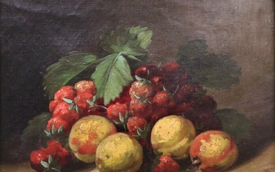 Ecole du XIXe siècle Nature morte aux abricots... - Lot 44 - Art-Valorem