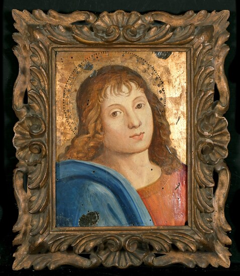 École italienne du 19ème siècle. Étude d'un saint (dans le style du XVe siècle), huile...