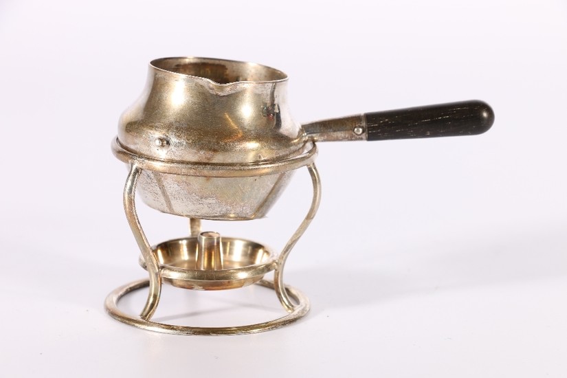 Edward VII Art Nouveau period silver brandy warmer of cauldr...