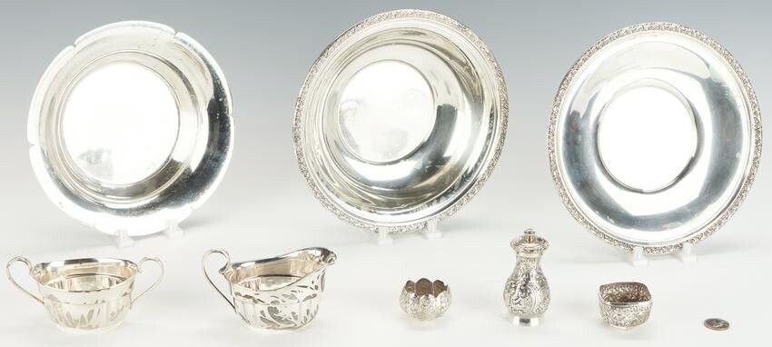 Eight (8) Pcs. Sterling & .800 Silver Hollowware