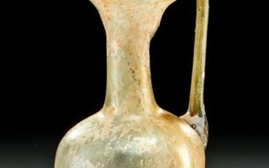 Elegant Roman Glass Vessel Applied Handle