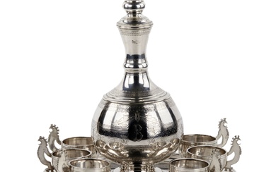 Elegant silver vodka set in the neo-Russian style, workshop S.M. Ikonnikov.