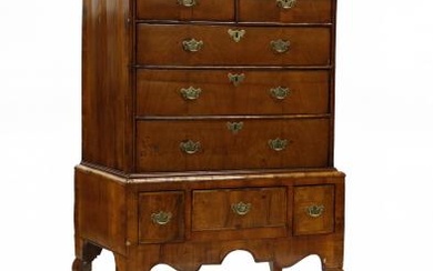 English Queen Anne Mahogany Chest On Stand