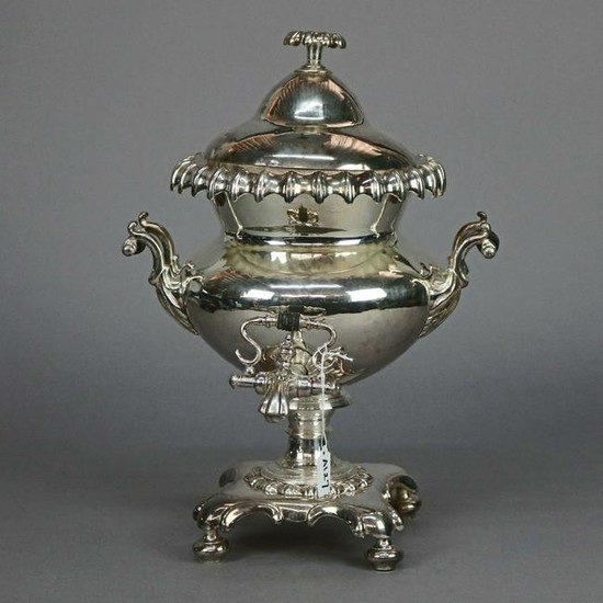 English Silver Plate Tea Urn, 20th C