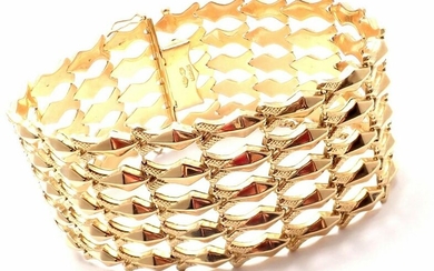 Estate 18k Yellow Gold Wide Link Bracelet