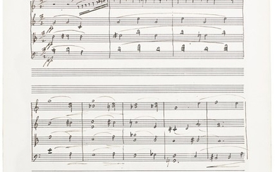 F. Delius. Partly autograph manuscript of the String Quartet (1916), the original version in three movements