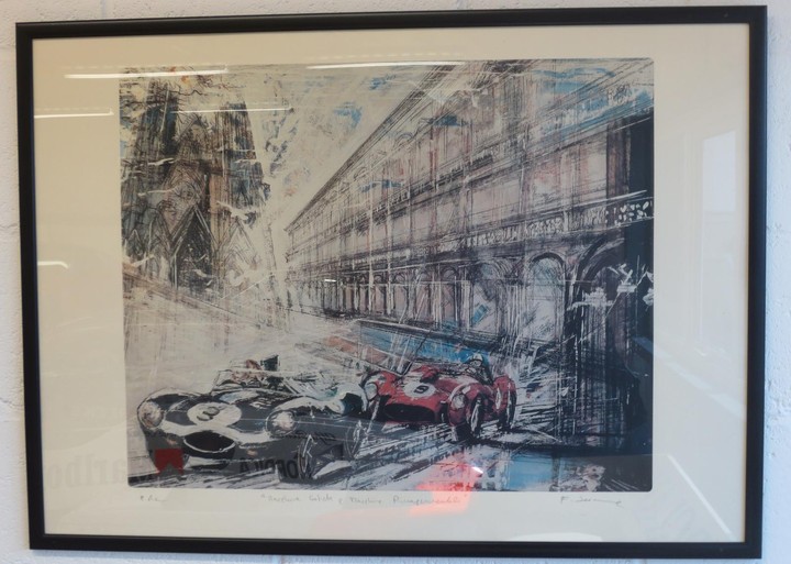 Francesco Scianna: Two original motor racing paintings