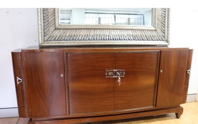 French Art Deco sideboard, well fitted interior, chromed met...