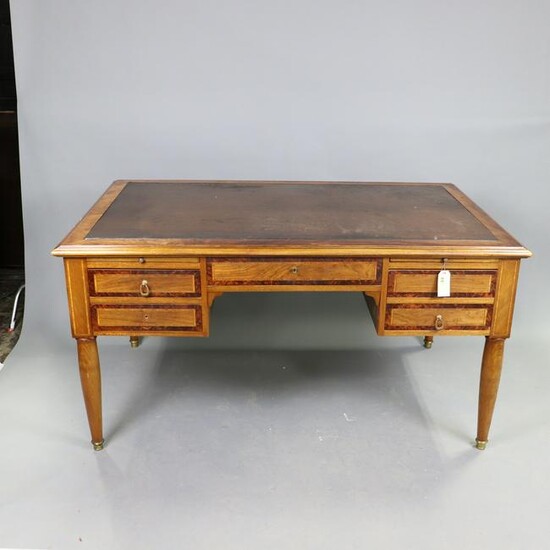 French Louis XV Style Desk with Leather Top