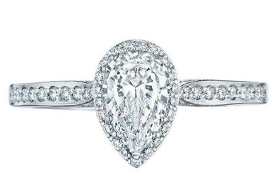 GIA Certified Engagement Ring Pear Diamond Cut