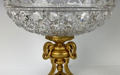 GILT BRONZE AND BACCARAT CRYSTAL CENTERPIECE