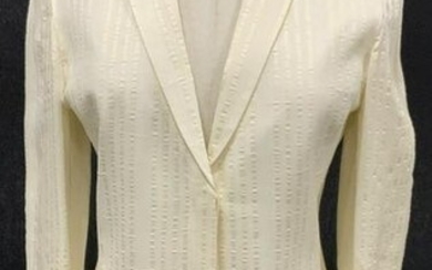 GIORGIO ARMANI Cream Silk/Linen Jacket