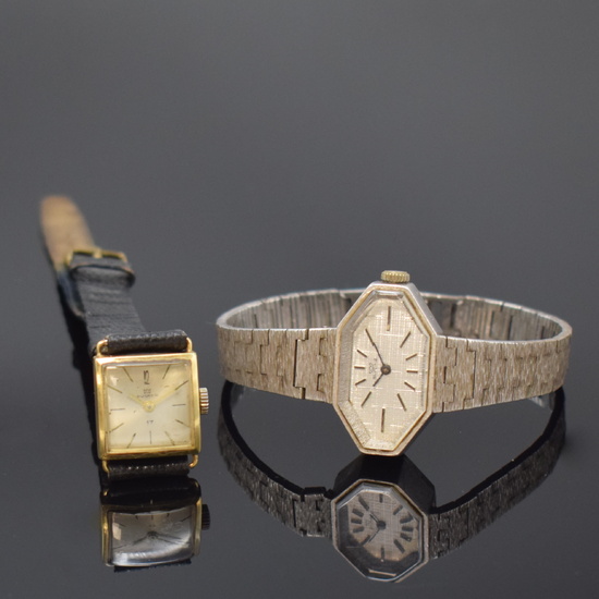 GLYCINE and DUCADO 2 lady`s wristwatches in sterling silver and...