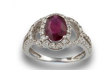 GOLD RING DIAMONDS AND RUBY
