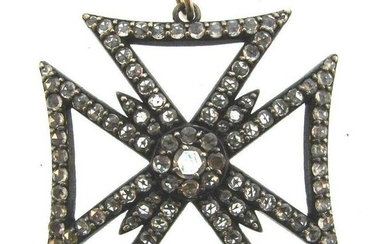 GORGEOUS Antique Silver & Rose Cut Diamond Maltese