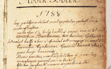 Gastronomisch manuscript getiteld "Koock Boeck", aangevuld met medische en huishoudelijke recepten. [Antwerpen] 1788 (met latere...