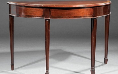 George III-Style Mahogany Demilune Table