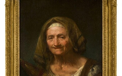 Giuseppe Nogari, Italian 1699-1763- Portrait of an elderly woman; oil...
