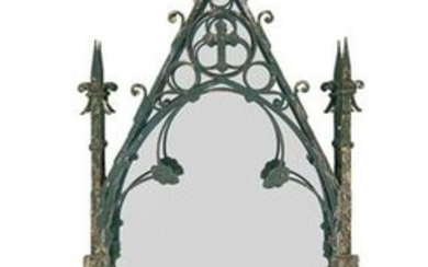 Gothic Revival Painted Iron Altar on Stand