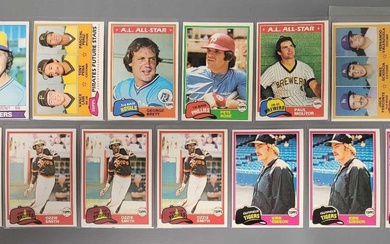 Great group of 1981 Topps baseball cards with HOFers and rookies