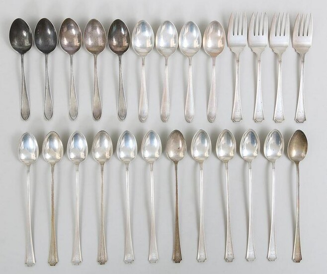 Group of (25) American sterling silver flatware pieces