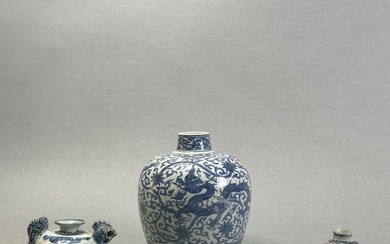 Group of Four Chinese Blue and White Porcelain Vases