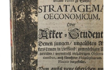 Gubert, Salomo Stratagema oeconomicum, Or Akker student to the young, untrained Akkers-people in Lieffland, for the necessary instruction, mediated by many years of observation bus, also depicted in a distinguished Philosophorum Placitis, Riga, Nöller...