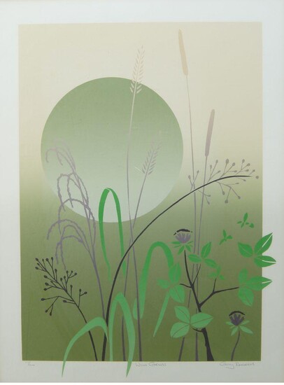 Guy Andrews, British School, mid-late 20th century- Wind Grass; screenprint in colours on wove, signed and numbered 111/200 in pencil, image 58 x 44cm