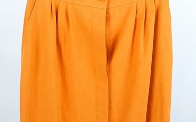 HERMES Orange Wool Lined Skirt