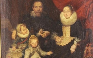 Unsigned HST, 19th century period "Dutch Family" 67 x 54...
