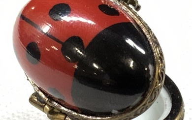 Hand Painted Limoges Lady Bug Pill Box