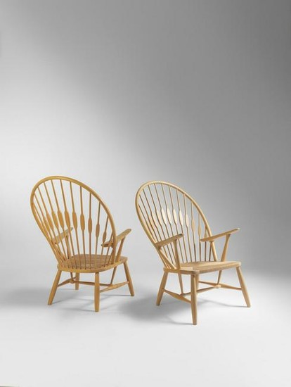 Hans Wegner Pair of Peacock Lounge Chairs P.P. Mobler