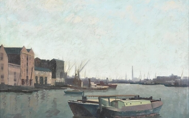 λ Harold Workman (British 1897-1975), River Thames from Tower Bridge