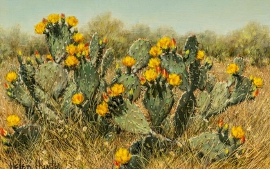 Helen Hunter (1920-2003), "Yellow Blooming Cactus"