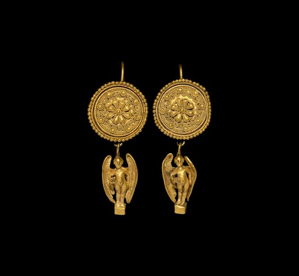 Hellenistic Gold Filigree Earrings