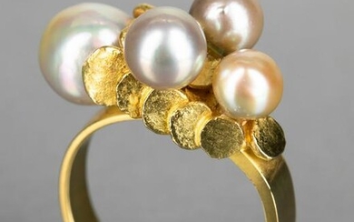 Herta & Friedrich Gebhart, Ring, Gold 18K, Pearls