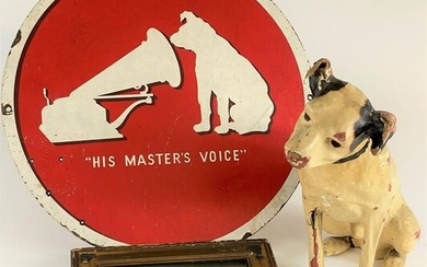 "His Master's Voice" Nipper Display Dog, Sign and