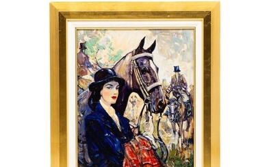 IMPORTANT OIL PORTRAIT ENTITLED "PRETTY LADY" BY LESLIE COPE (1913-2002).