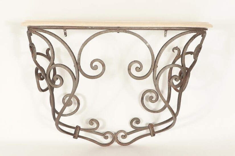 IRON MARBLE TOP CONSOLE TABLE