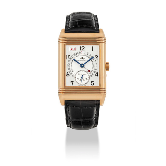 JAEGER-LECOUTLRE, PINK GOLD REVERSO, DAY AND DATE