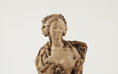 JEAN-BAPTISTE GUSTAVE DELOYE (1838-1899), FRANCE, XIXe SIECLE, BUSTE EN TERRE CUITE REPRESENTANT UNE JEUNE FEMME