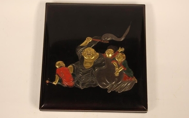 Japanese Lacquer Figural Writting Box