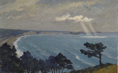 Jean Laperdrix, 1912-2005, French artist, maritime landscape, coastal...