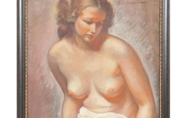 Jean Roch Collon Oil Painting Portrait of Partially Nude Female